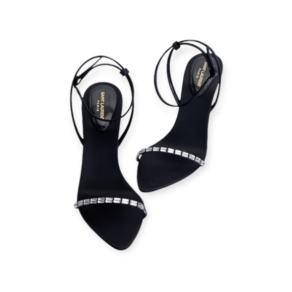 BN Saint Laurent Gloria Sandals in Crepe Satin - Size: US 9; UK 6; EU 39 - Picture 3 of 7